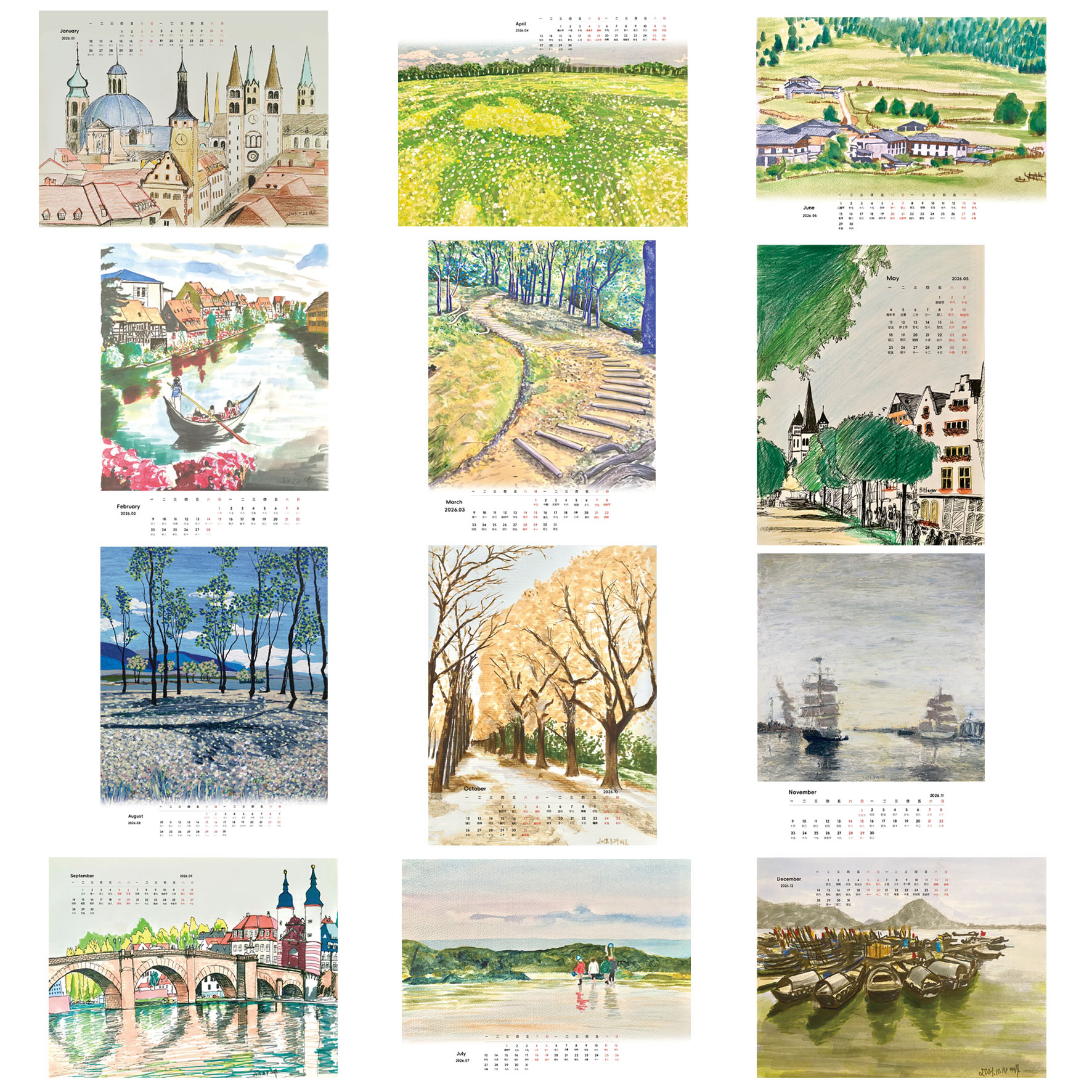 Let's create wonderful memories together! Personalized Photo Calendar - Custom Calendar for 2026 - 5.9 inches x 7.9 inches - Wall-mounted Photo Calendar - Image 11