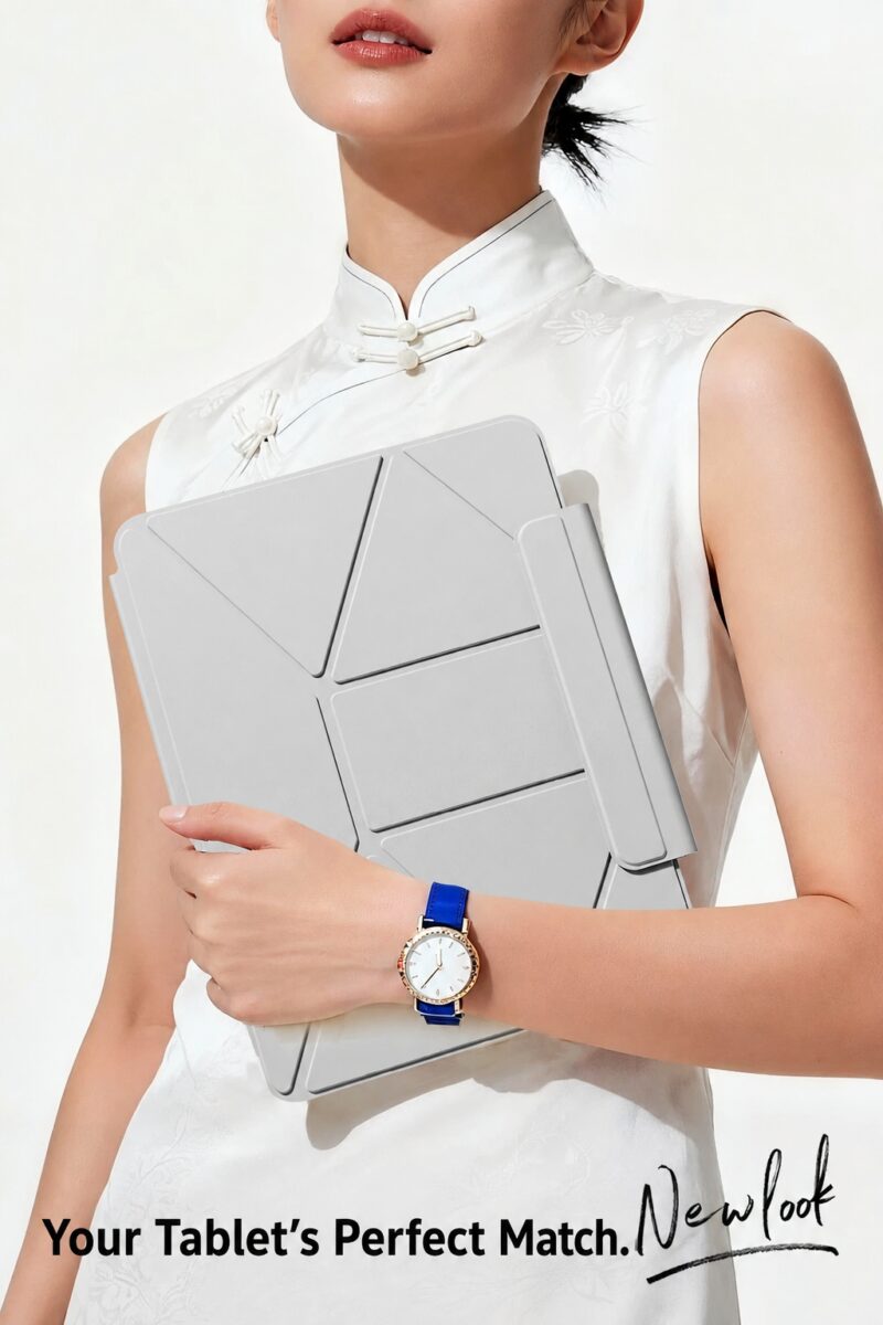 Magnetic rotating iPad case detail