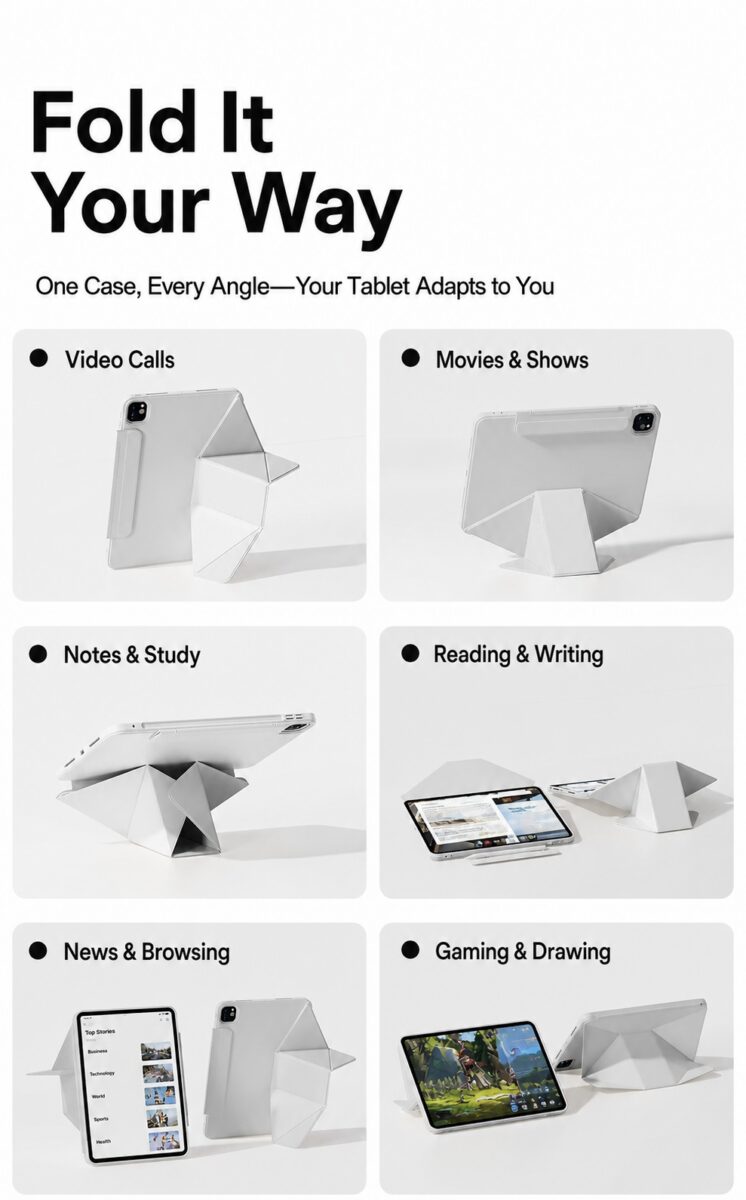 Magnetic rotating iPad case detail