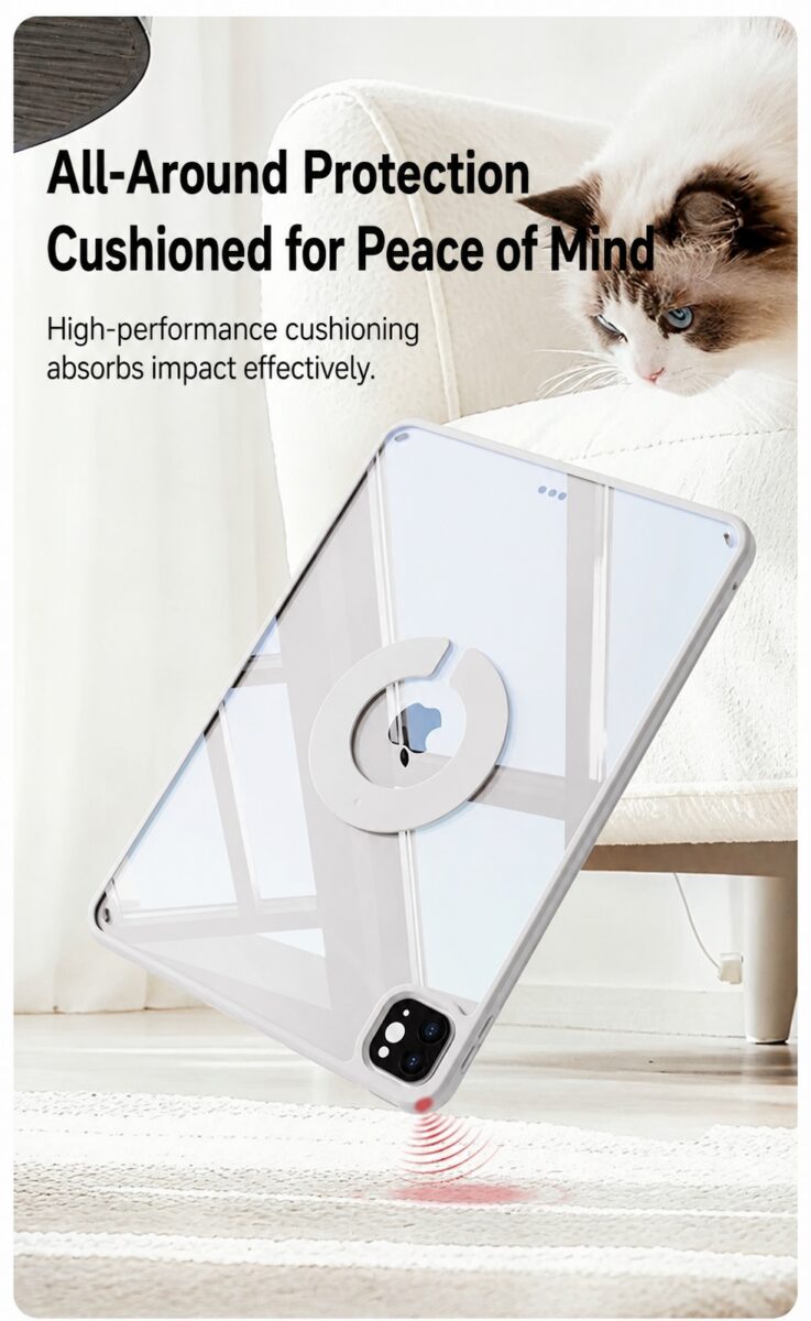 Magnetic rotating iPad case detail