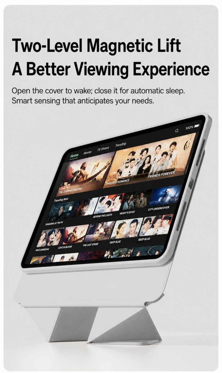 Magnetic rotating iPad case detail
